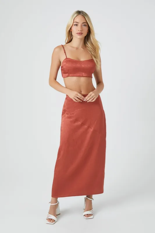 Jupe maxi en satin à enfiler sold by Urban Planet