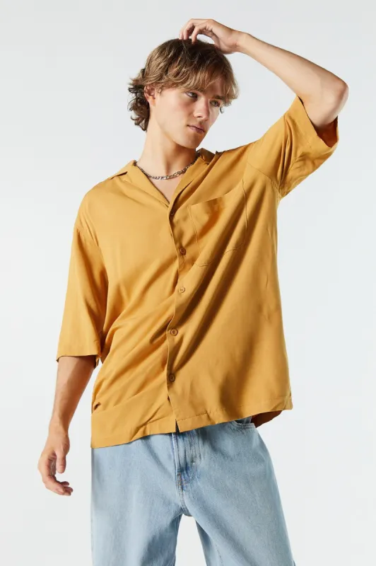 Coloured Relaxed Button-Up Top sold by Urban Planet