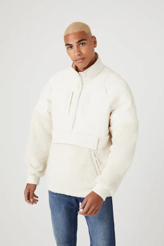 Blouson bouffant en Sherpa avec demi-fermeture à glissière sold by Urban Planet