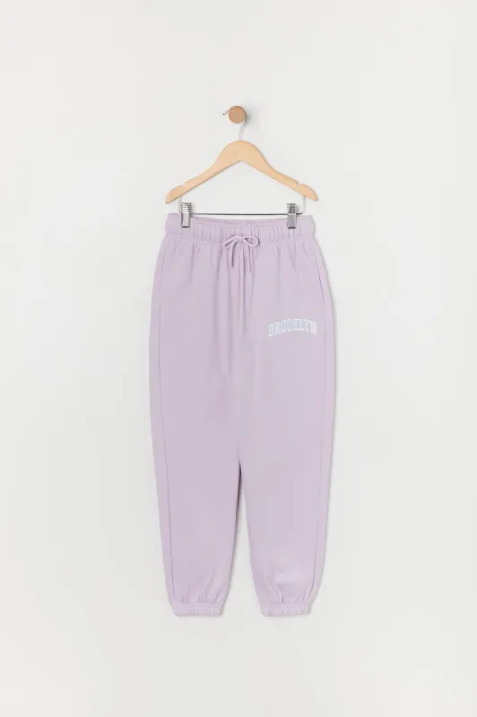 Girls Brooklyn Graphic Fleece Jogger sold by Urban Planet