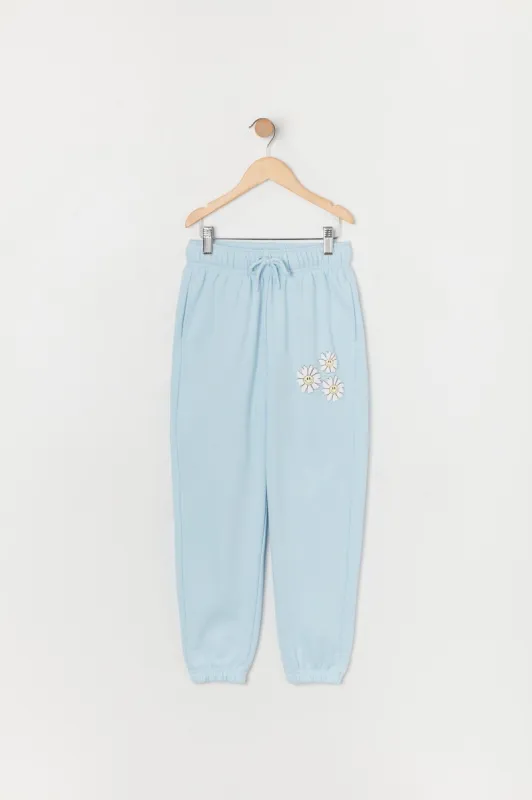 Girls Daisy Graphic Fleece Jogger sold by Urban Planet
