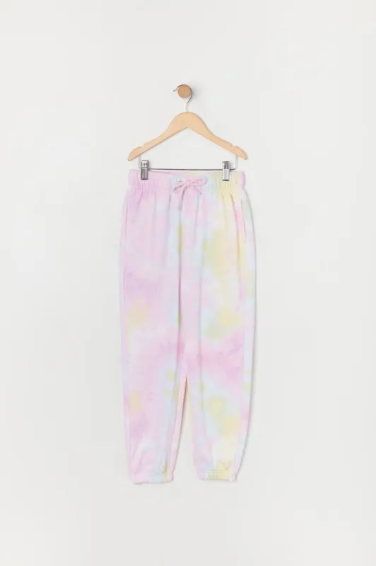 Girls Tie Dye Print Fleece Jogger sold by Urban Planet