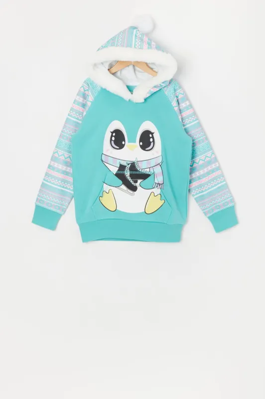Girls Skating Penguin Character Hoodie sold by Urban Planet