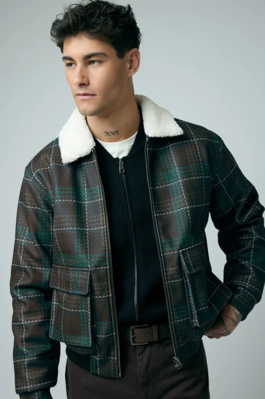 Blouson aviateur à carreaux sold by Urban Planet