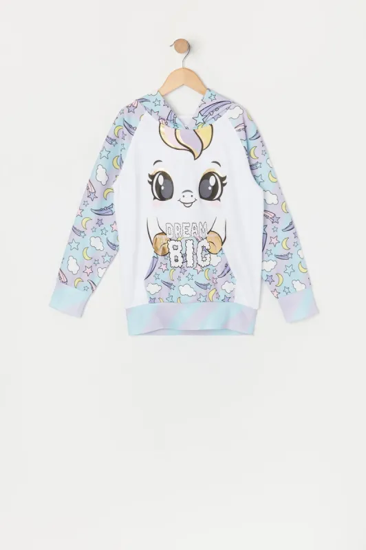Girls Dream Big Unicorn Character Hoodie sold by Urban Planet