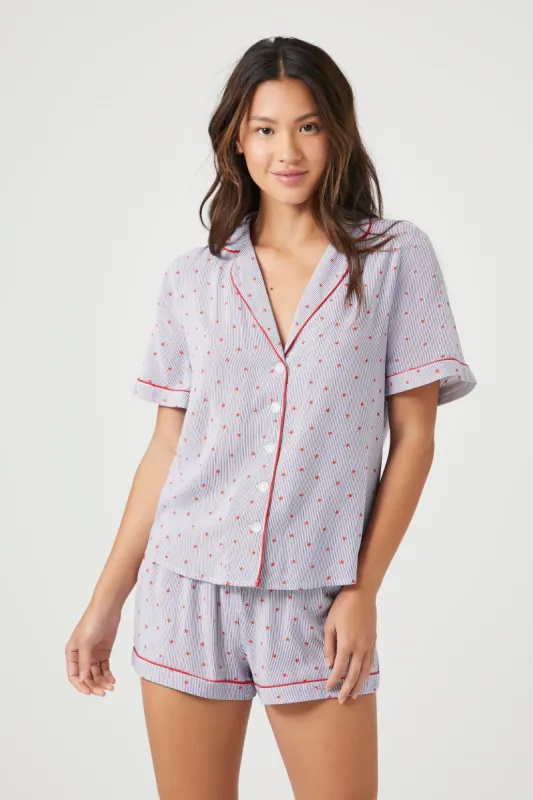 Star Print Shirt and Short 2 Piece Pajama Set sold by Urban Planet