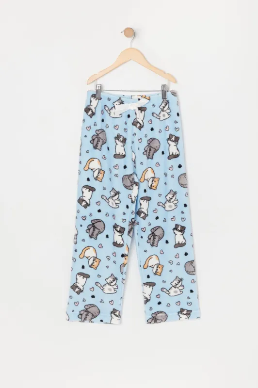 Girls Kitten Print Plush Pajama Bottom sold by Urban Planet