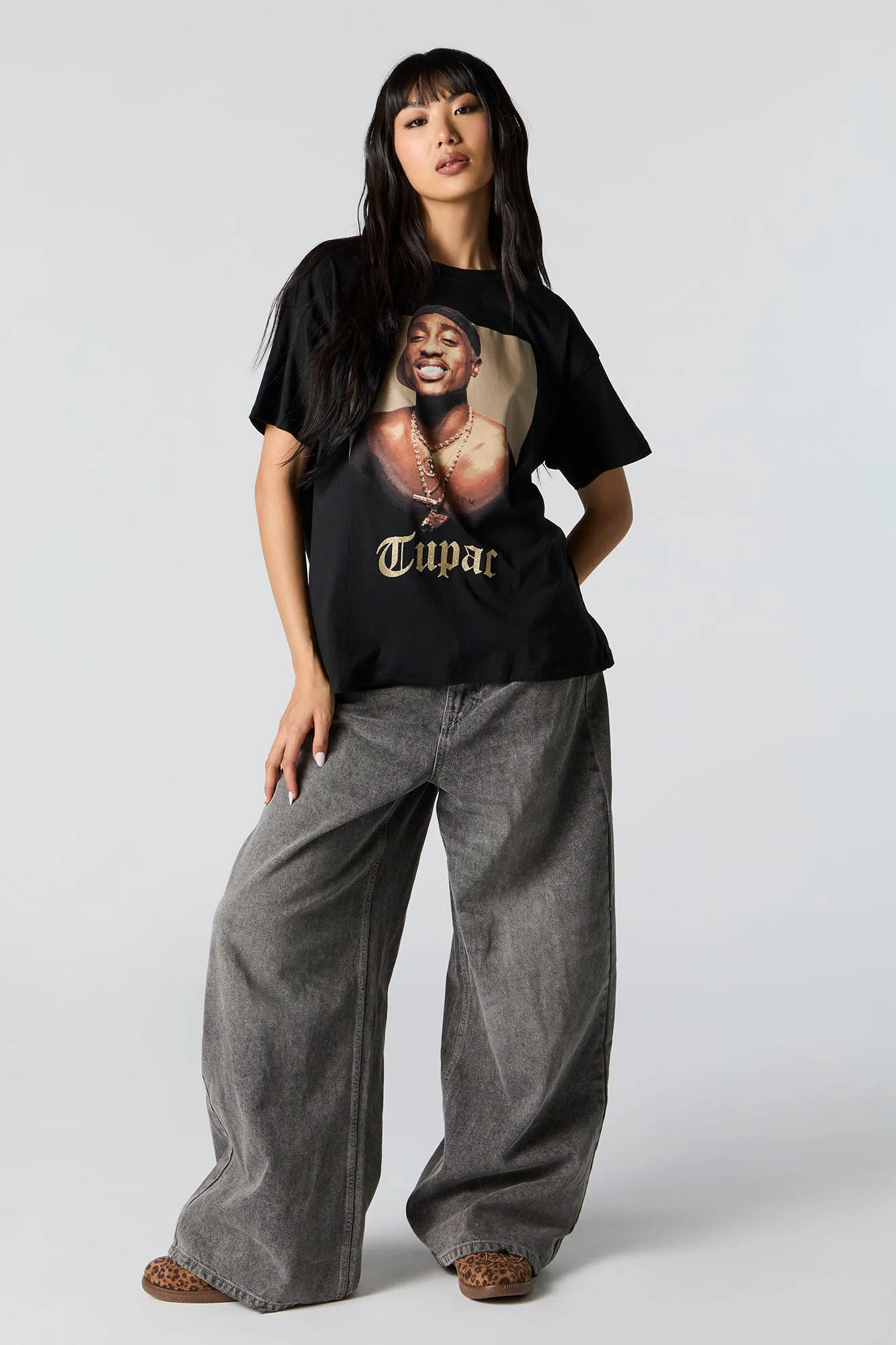 Tupac Graphic Boyfriend T-Shirt sold by Urban Planet product image thumbnail 2