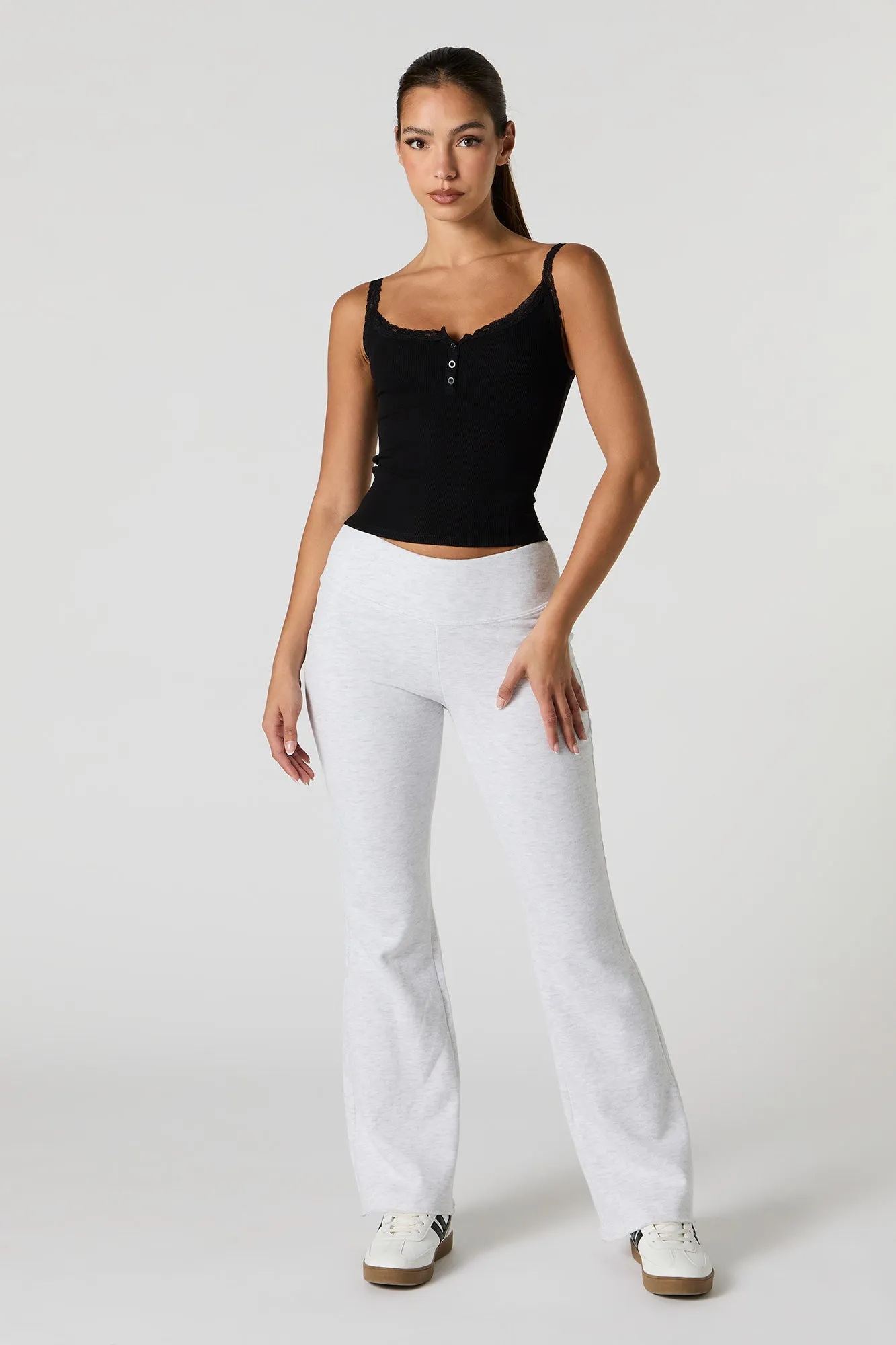 Ribbed Lace Trim Henley Tank sold by Urban Planet product image thumbnail 3