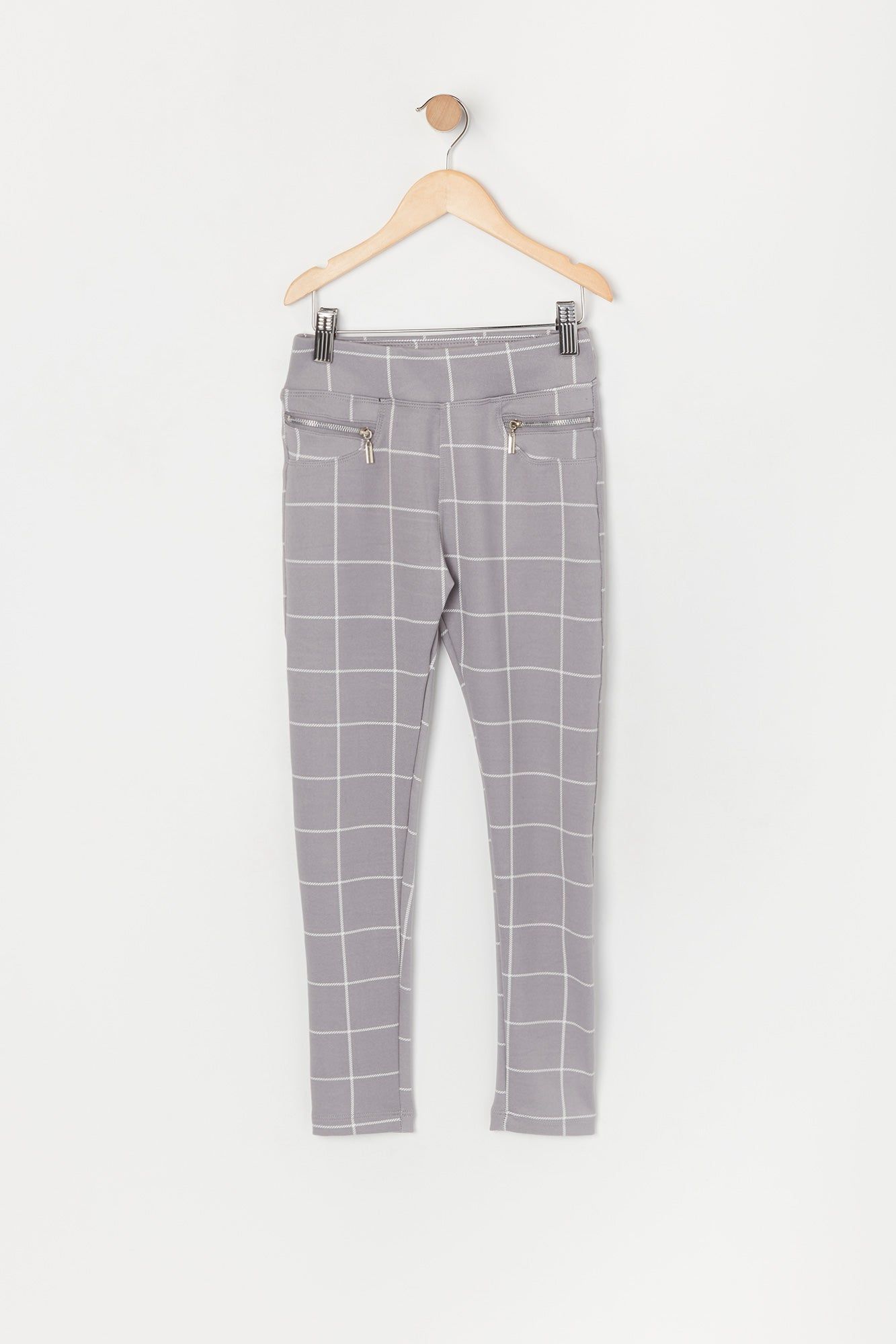 Legging super doux à carreaux avec poches à fermeture à glissière pour fille sold by Urban Planet