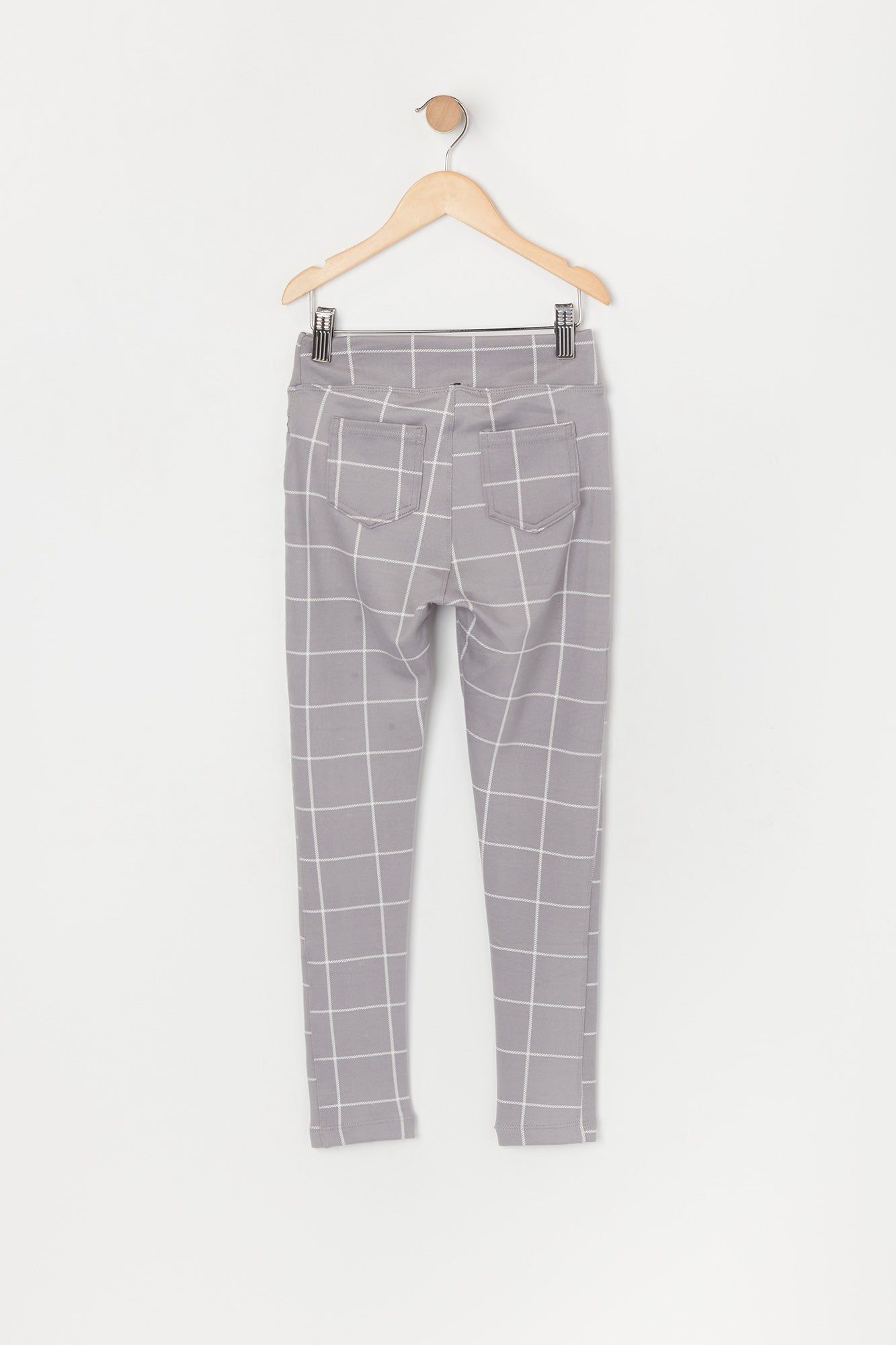 Legging super doux à carreaux avec poches à fermeture à glissière pour fille sold by Urban Planet product image thumbnail 2