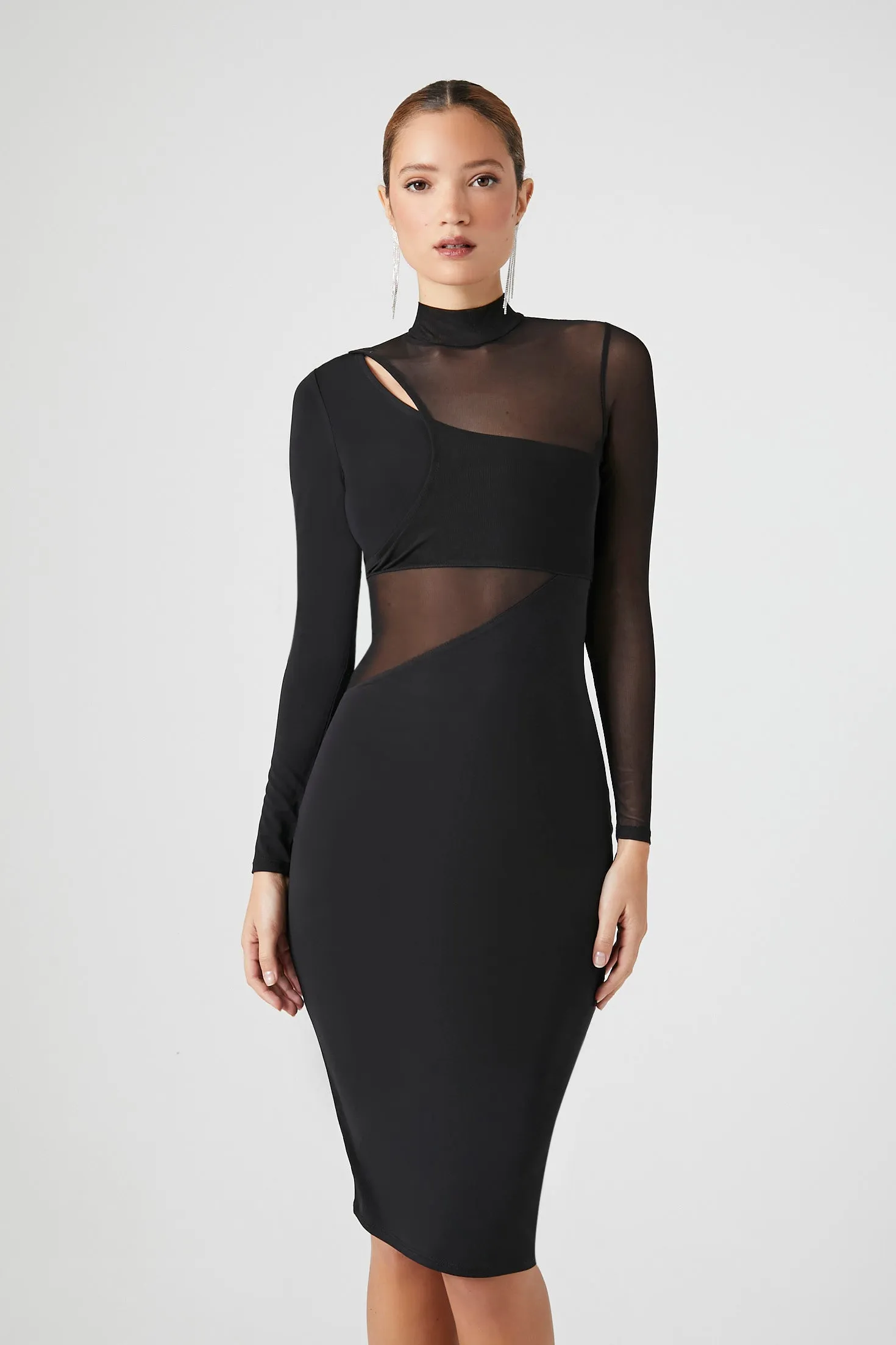 Mesh Combo Bodycon Dress sold by Urban Planet product image thumbnail 3