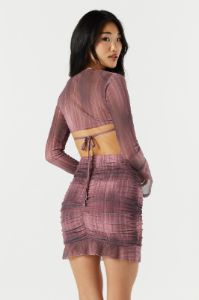 Minijupe ruchée en filet imprimé sold by Urban Planet