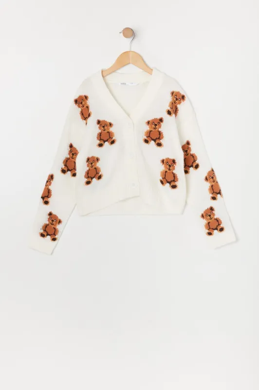 Cardigan en tricot à imprimé Ourson pour fille sold by Urban Planet