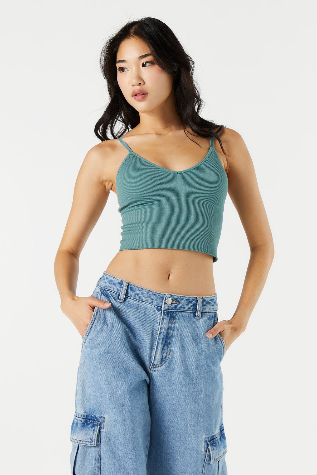 Bralette côtelée à encolure en V sold by Urban Planet product image thumbnail 7