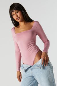 Contour Square Neck Long Sleeve Bodysuit sold by Urban Planet