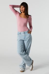 Contour Square Neck Long Sleeve Bodysuit sold by Urban Planet