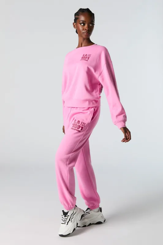 Destination Embroidered Fleece Jogger sold by Urban Planet