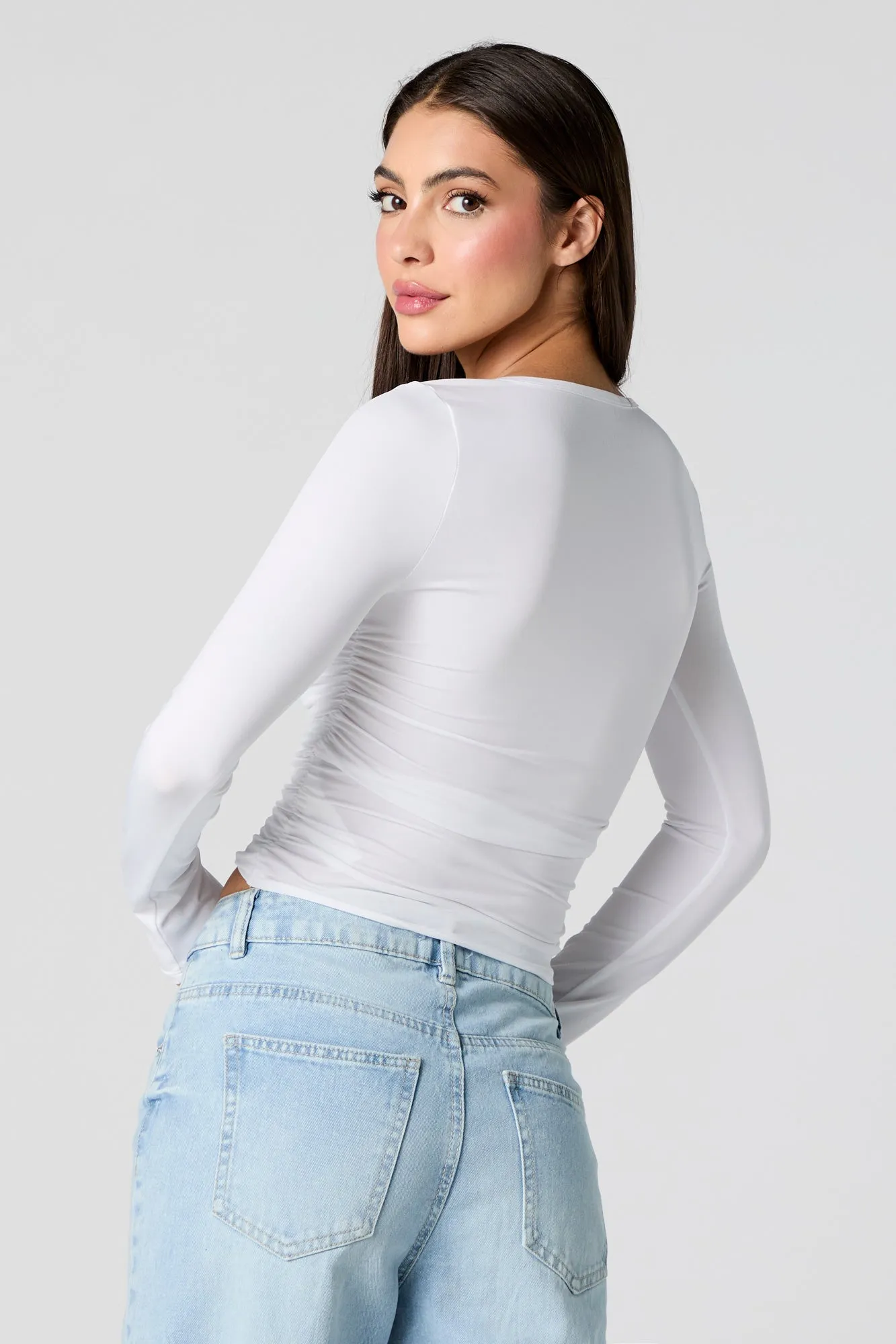 Haut profilé à manches longues avec encolure carrée sold by Urban Planet product image thumbnail 2