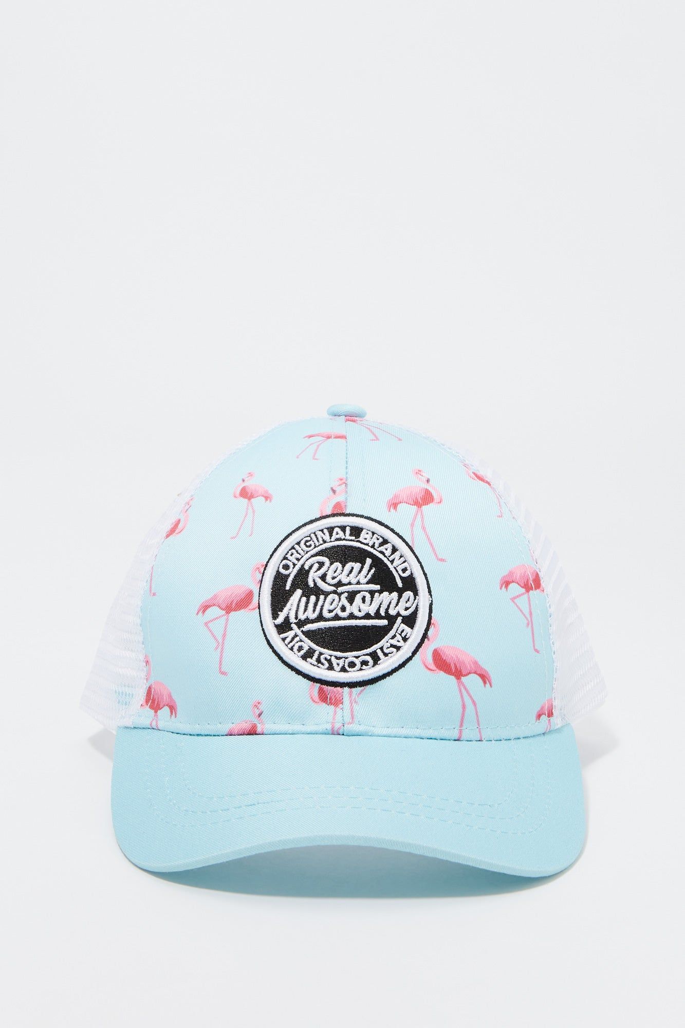 Real Awesome Flamingo Print Baseball Hat sold by Urban Planet