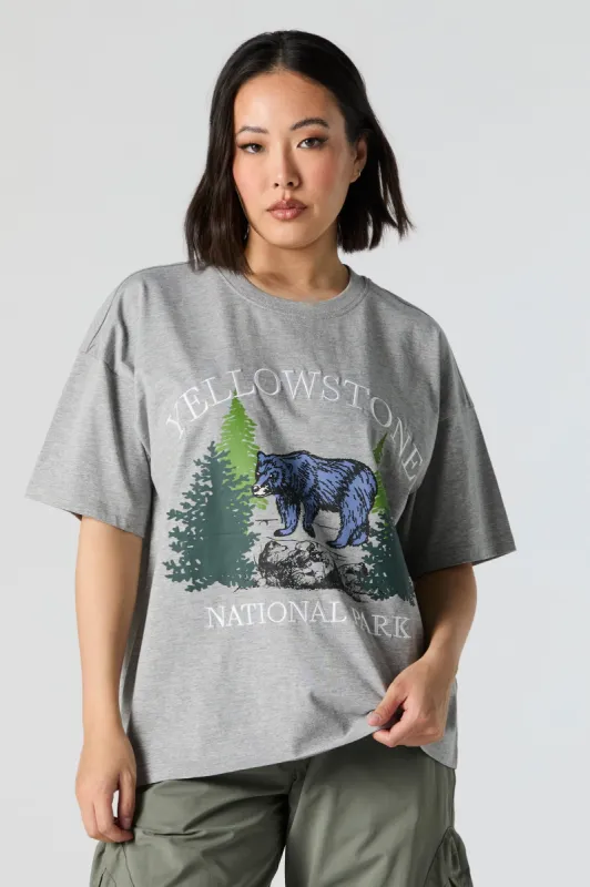 Yellowstone Embroidered Oversized T-Shirt sold by Urban Planet