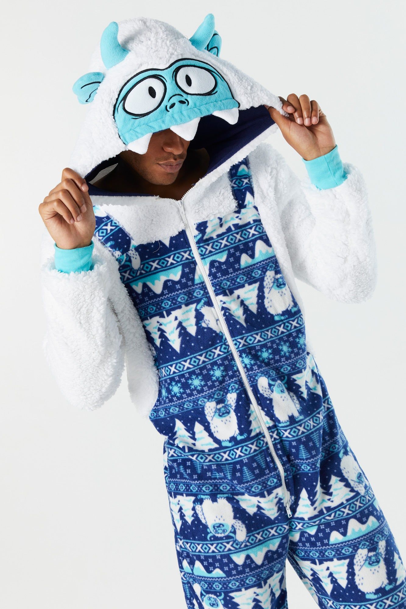 3D Yeti Hood Plush Onesie sold by Urban Planet product image thumbnail 2