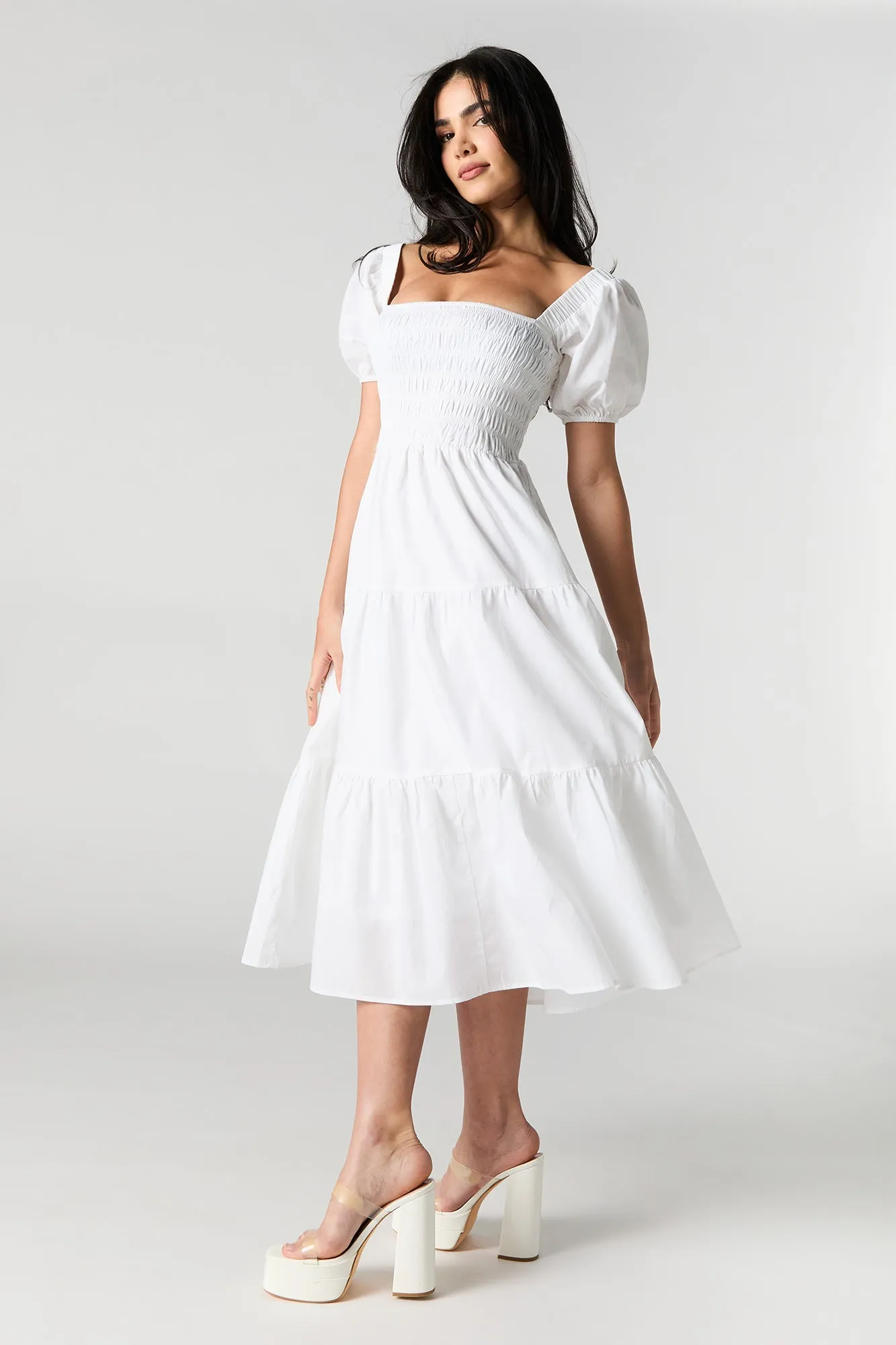 Smocked Tiered Midi Dress sold by Urban Planet product image thumbnail 4