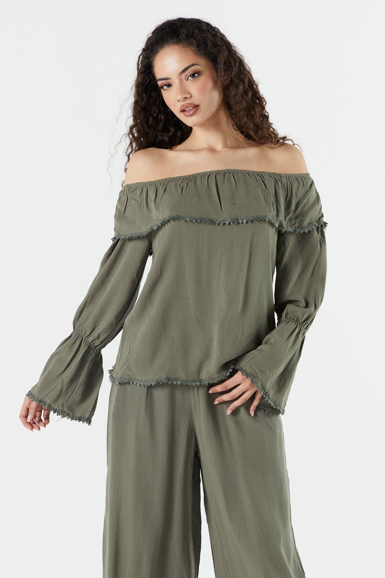 Off Shoulder Ruffle Top sold by Urban Planet product image thumbnail 10