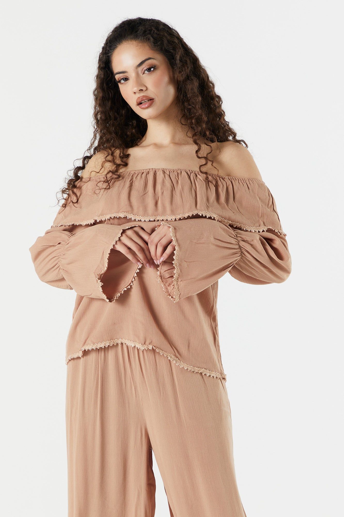 Off Shoulder Ruffle Top sold by Urban Planet product image thumbnail 7