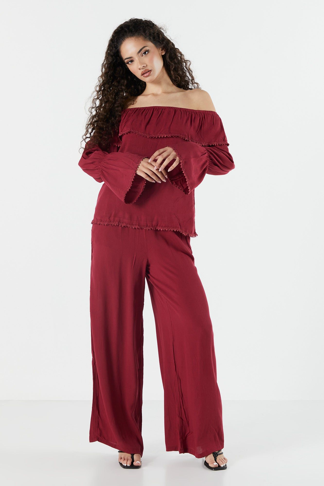 Off Shoulder Ruffle Top sold by Urban Planet product image thumbnail 3