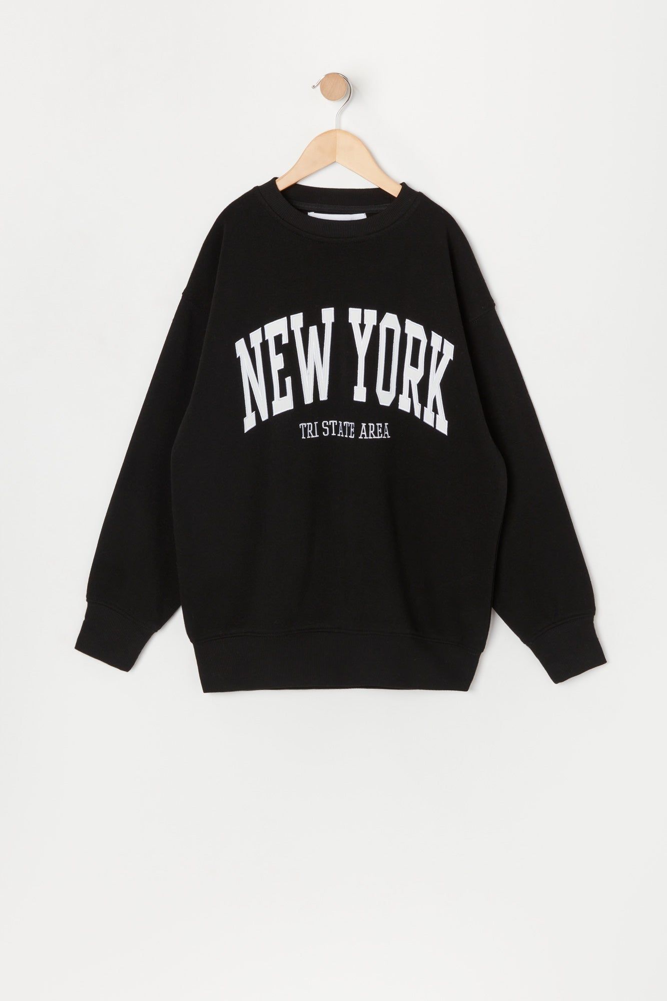 Girls New York Twill Embroidered Oversized Sweatshirt sold by Urban Planet
