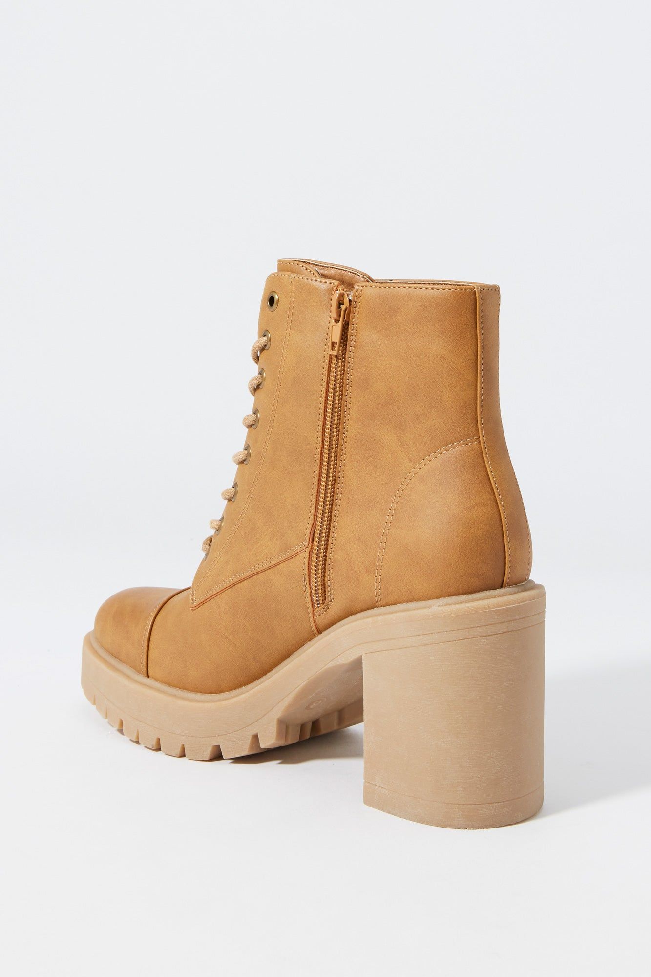 Faux Leather Lace Up Heeled Boot sold by Urban Planet product image thumbnail 4