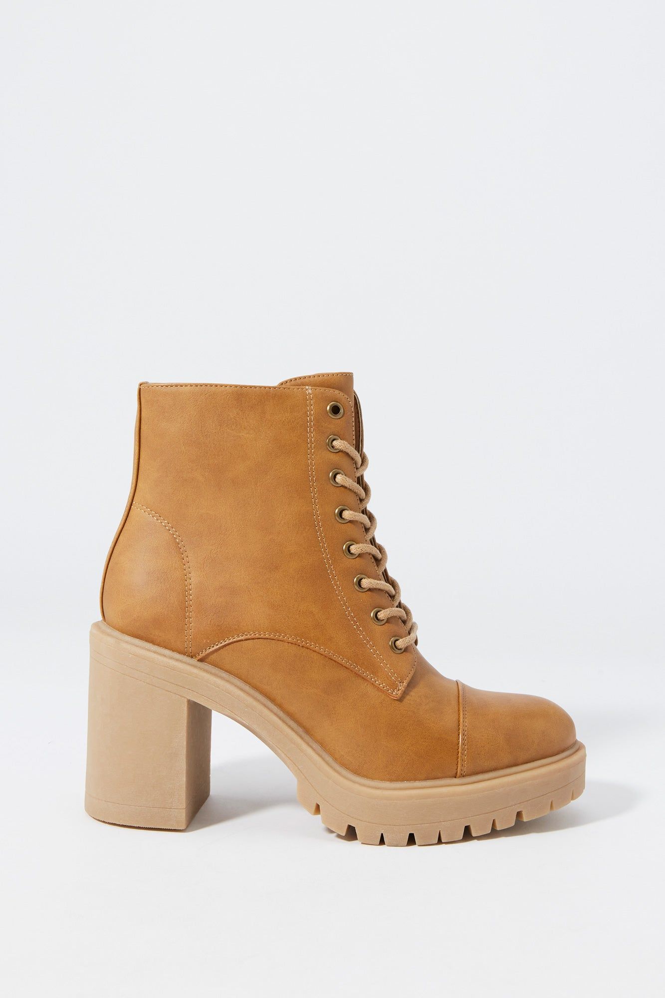 Faux Leather Lace Up Heeled Boot sold by Urban Planet product image thumbnail 2