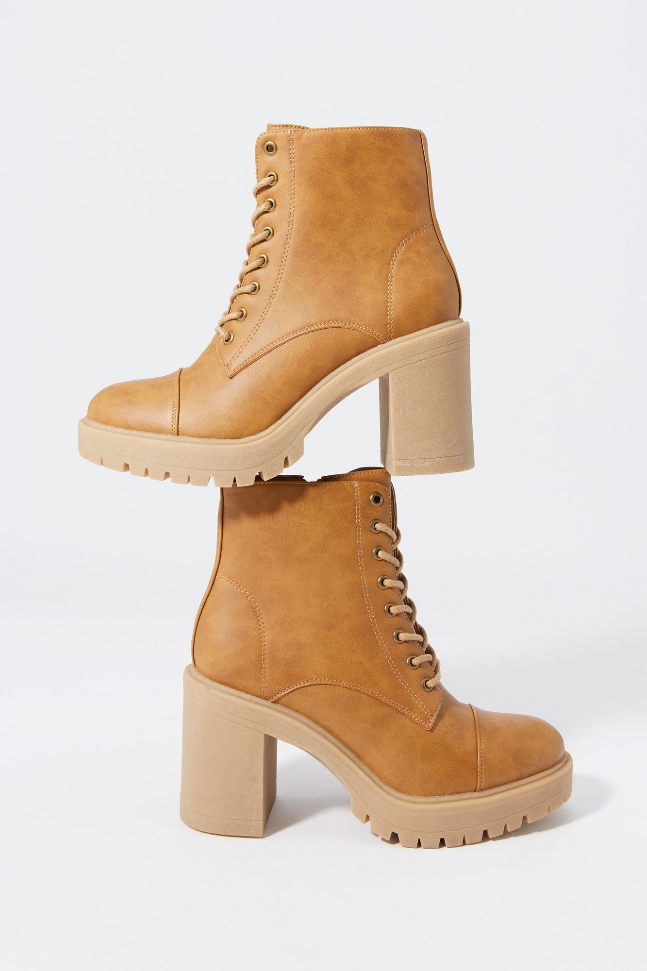 Faux Leather Lace Up Heeled Boot sold by Urban Planet product image thumbnail 5