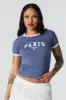 Paris France Graphic Ringer T-Shirt sold by Urban Planet