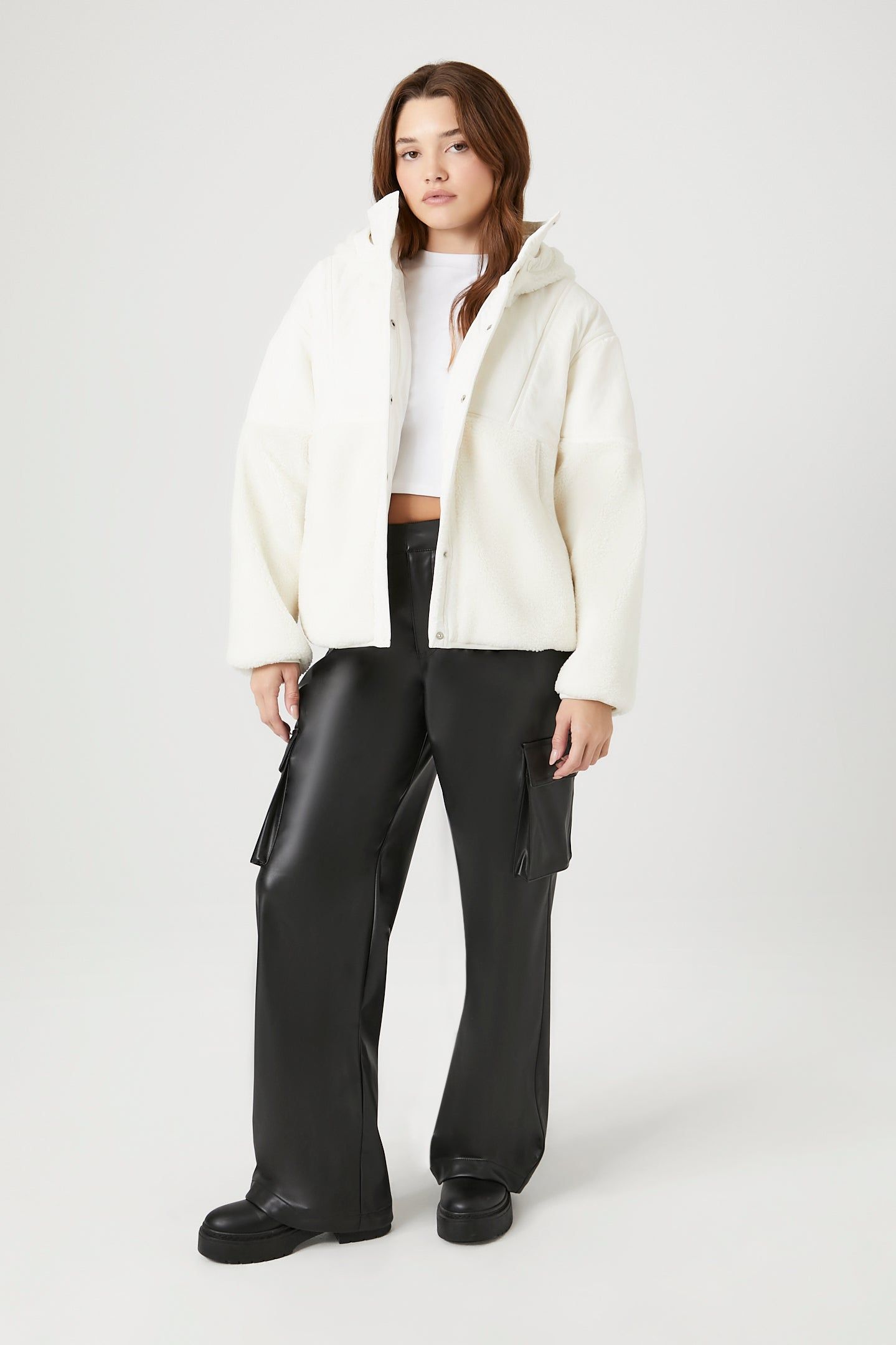 Hooded Sherpa Bomber Jacket sold by Urban Planet product image thumbnail 4