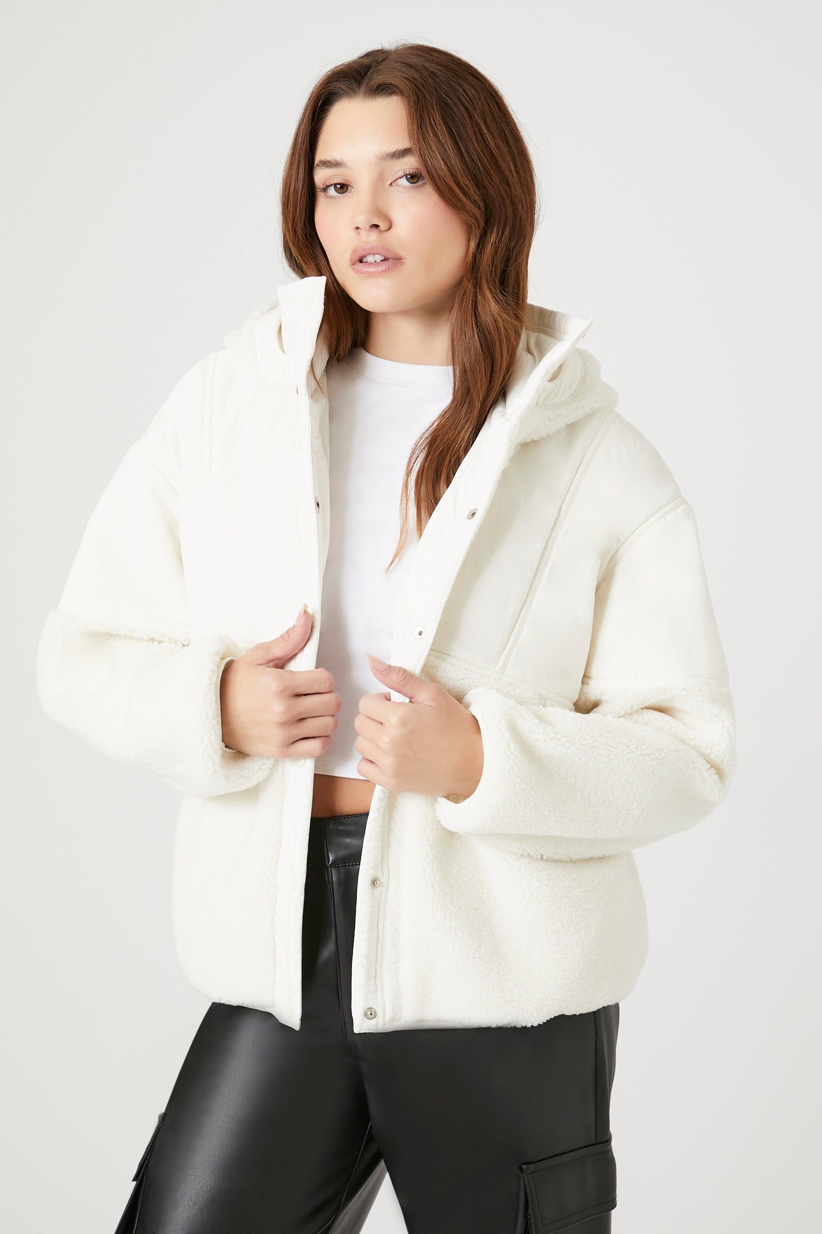 Hooded Sherpa Bomber Jacket sold by Urban Planet