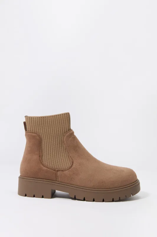 Faux Suede Gore Boot sold by Urban Planet