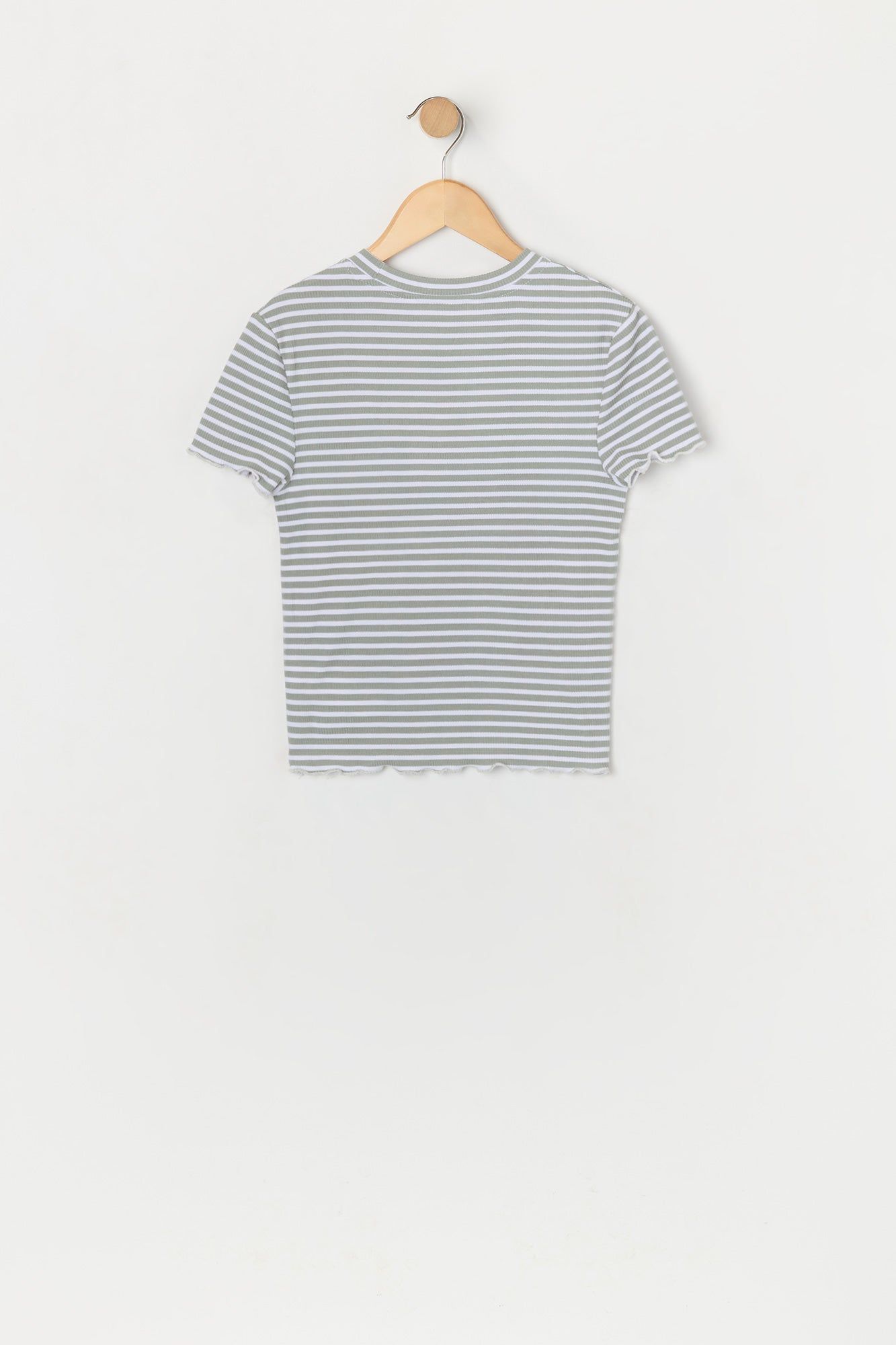 Girls Striped Lettuce Hem Baby T-Shirt sold by Urban Planet product image thumbnail 2