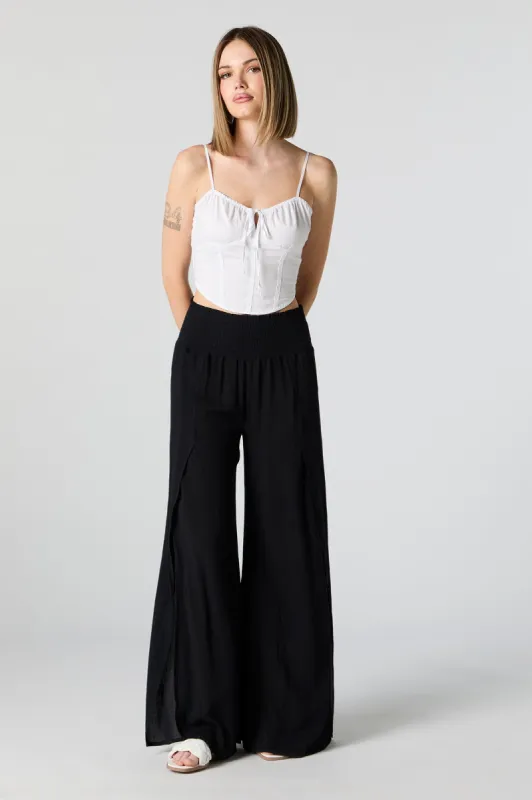 Solid Front Slit Palazzo Pant sold by Urban Planet