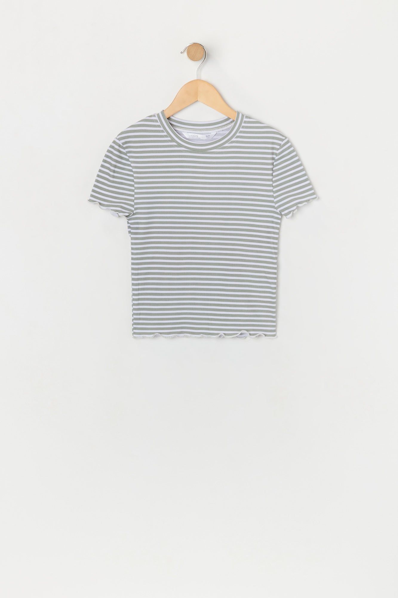 Girls Striped Lettuce Hem Baby T-Shirt sold by Urban Planet