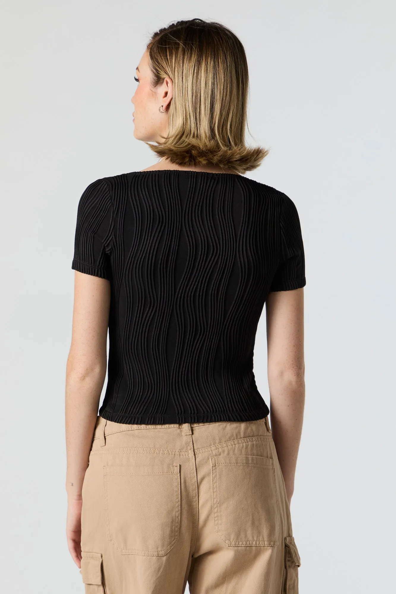 Textured Short Sleeve Top sold by Urban Planet product image thumbnail 2