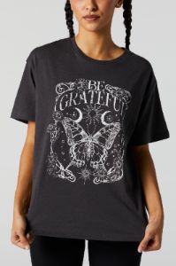 Be Grateful Graphic Boyfriend T-Shirt sold by Urban Planet