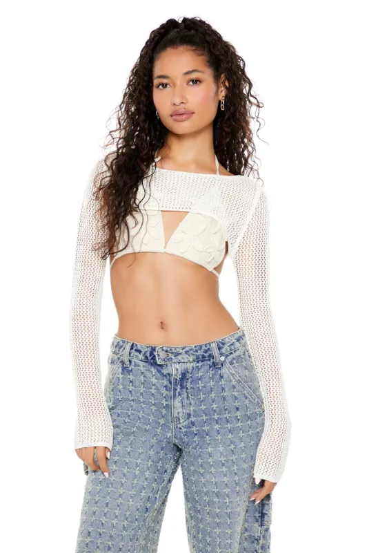 Chandail crocheté court sold by Urban Planet