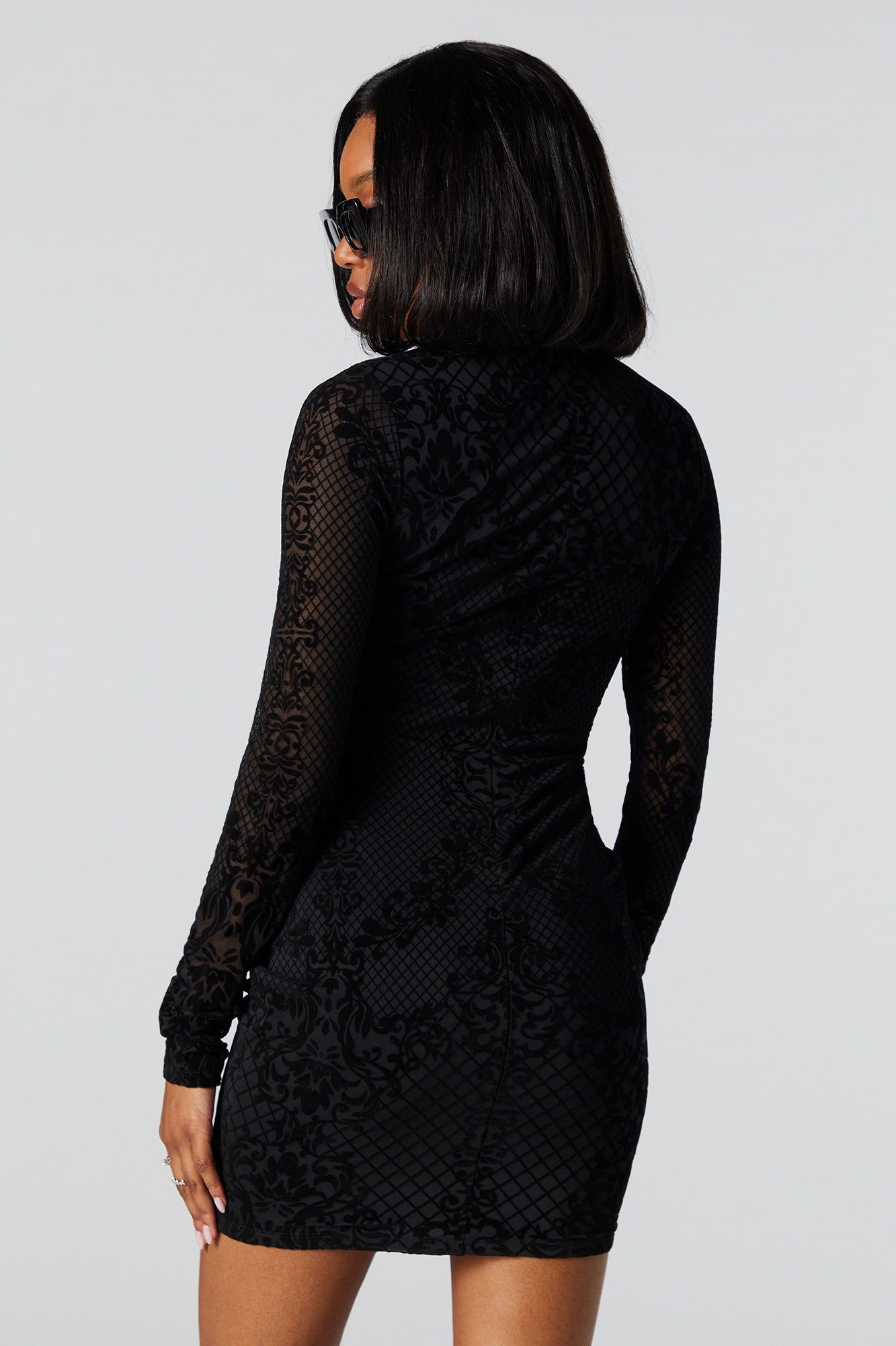 Printed Mock Neck Long Sleeve Dress sold by Urban Planet product image thumbnail 3