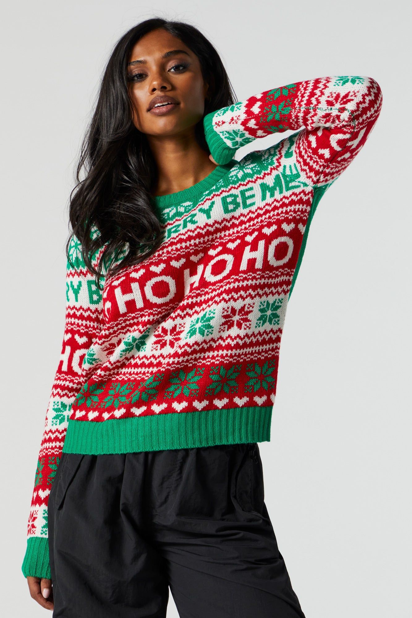 Ho Ho Ho Fairisle Knit Xmas Sweater sold by Urban Planet