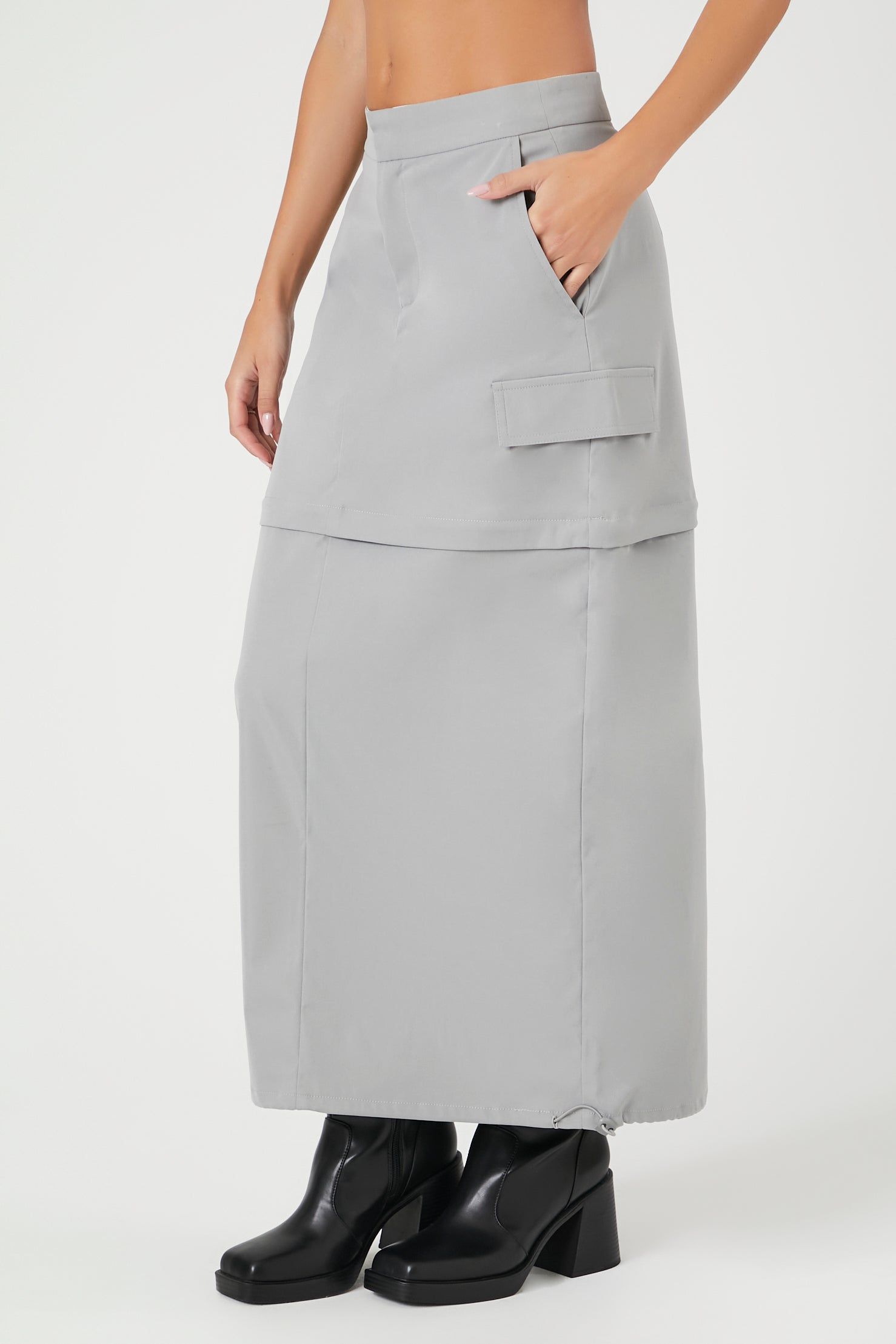 Jupe midi cargo avec taille coulissante à barillet sold by Urban Planet product image thumbnail 4