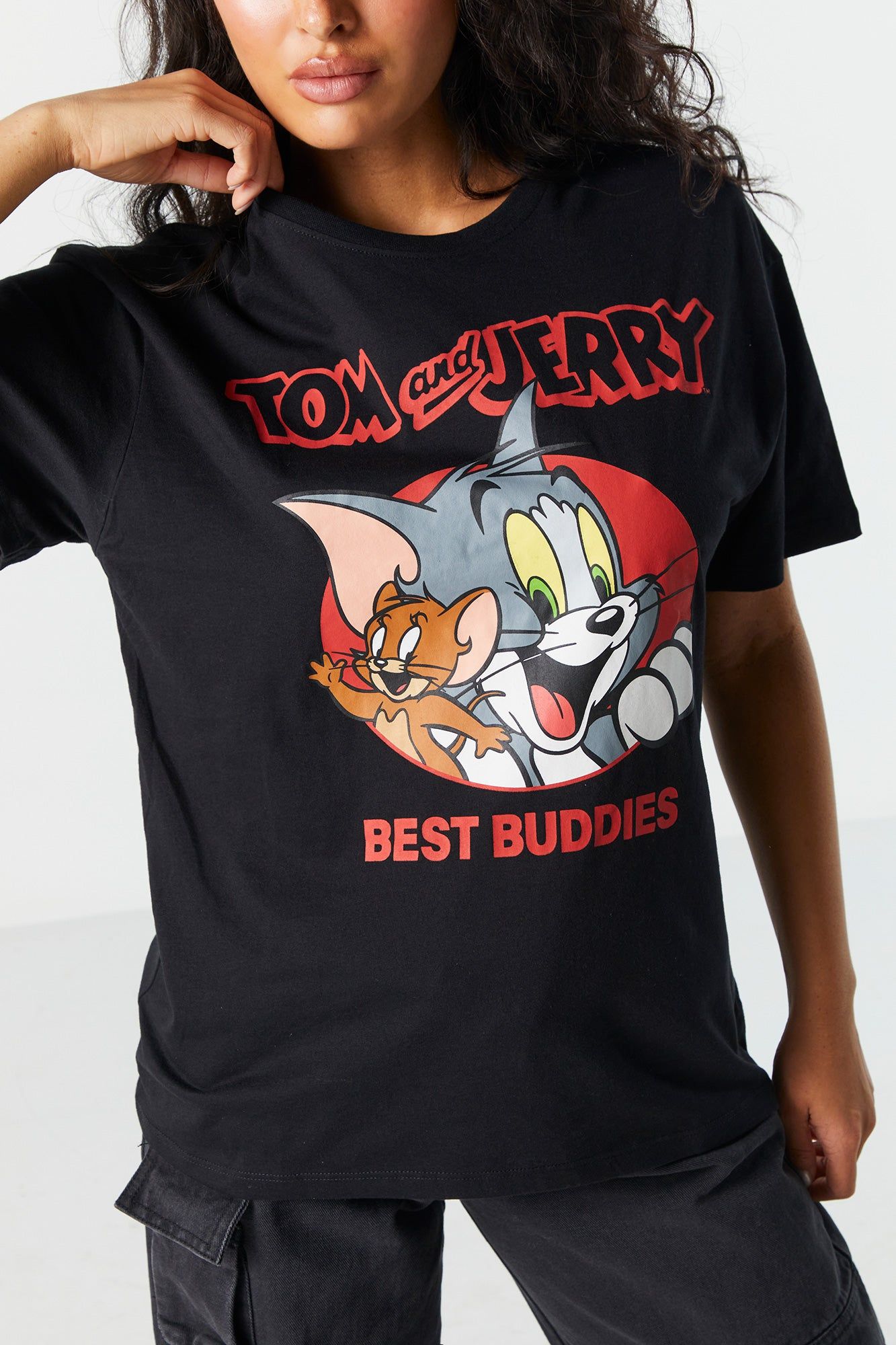Tom and Jerry Graphic Boyfriend T-Shirt sold by Urban Planet product image thumbnail 4