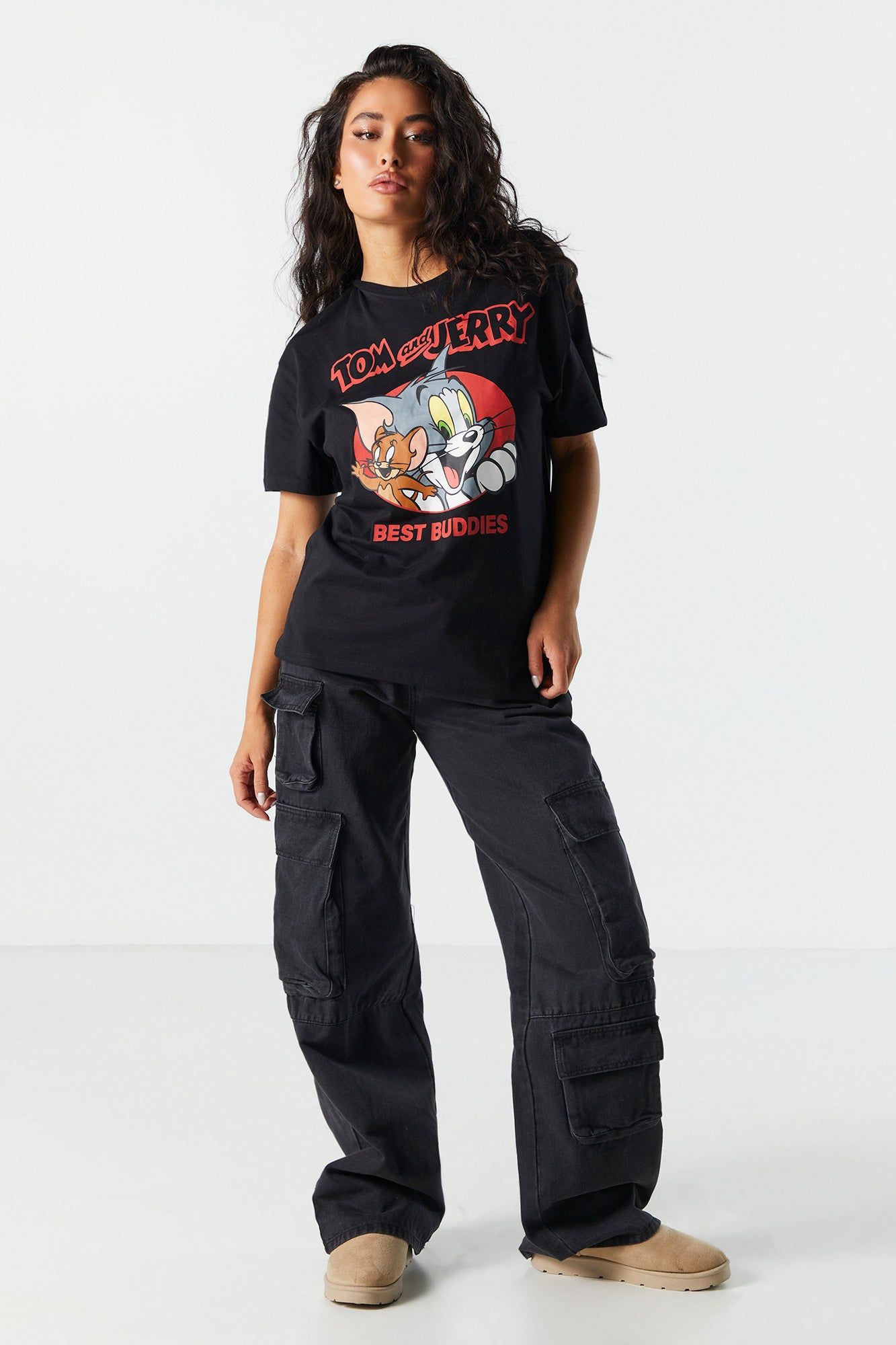 Tom and Jerry Graphic Boyfriend T-Shirt sold by Urban Planet product image thumbnail 3