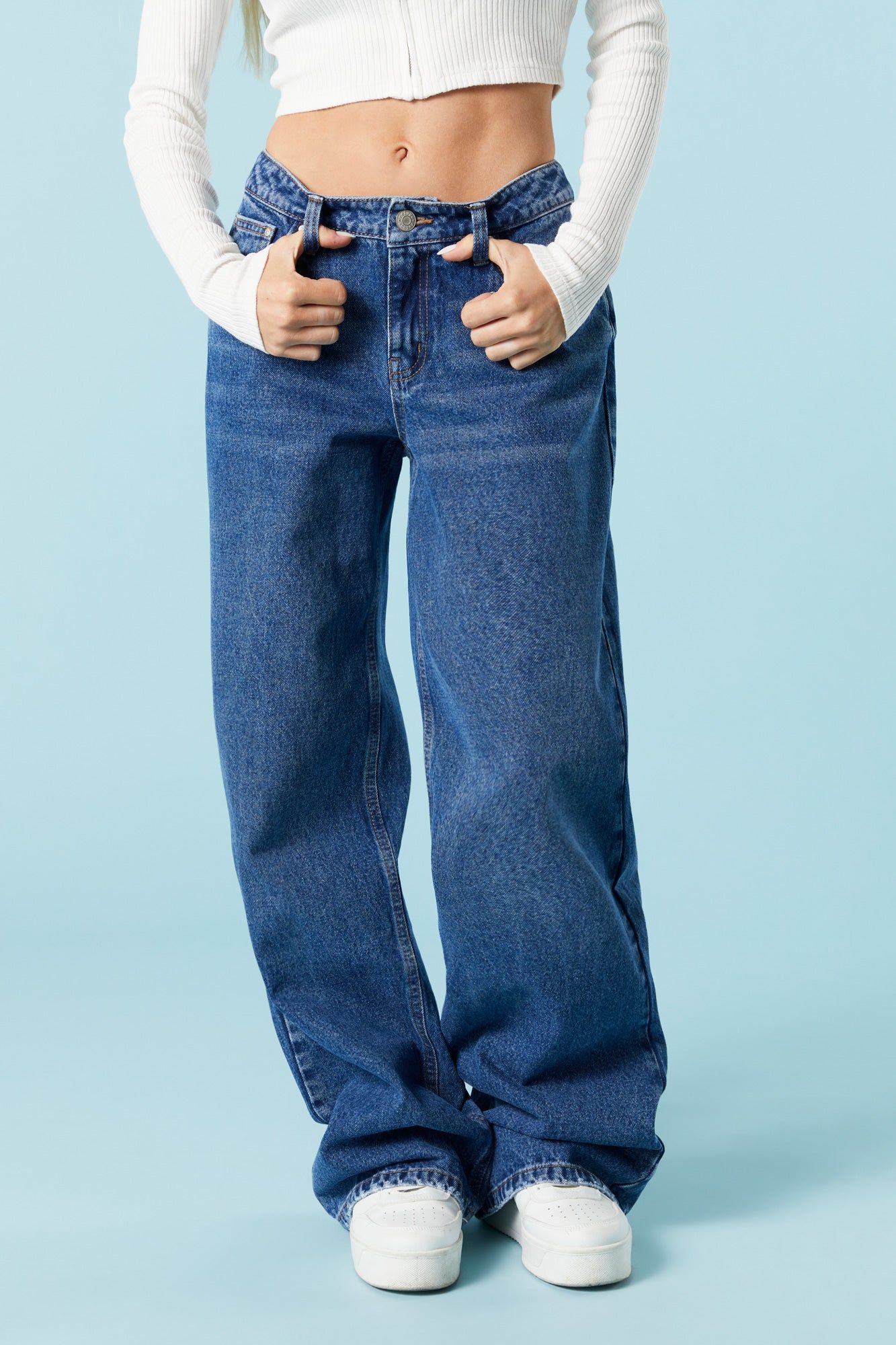 Dark Wash Wide Leg Skater Jean sold by Urban Planet product image thumbnail 2